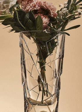 捷克进口DUENDE欧式水晶玻璃创意透明时尚插花摆件现代居家干花瓶