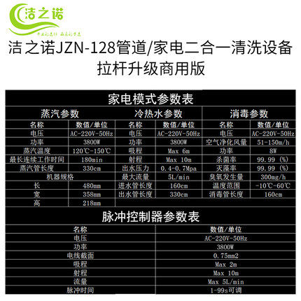 洁之诺1853高温高压清洗设备烟机空调多功能一体家电蒸汽清洁机