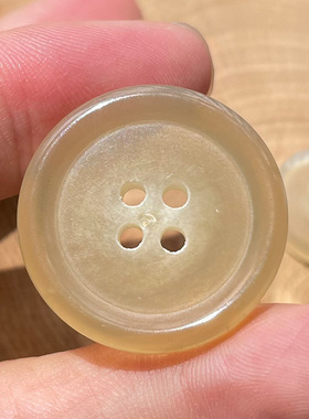 天然纽扣水牛角扣子男装西装西裤大衣外套钮扣圆形百搭女米色复古