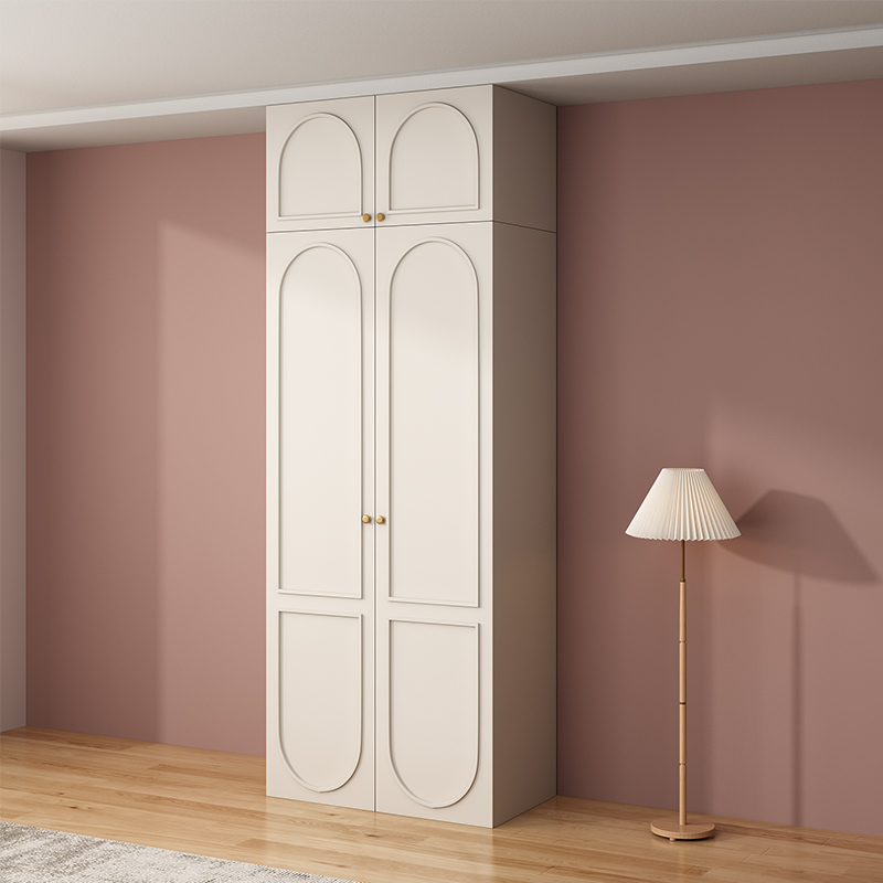 法式衣柜轻奢家用小户型奶油风组合实木衣橱包安装卧室大衣柜定制
