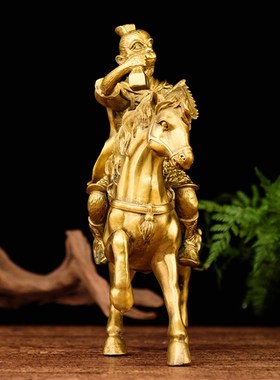 纯铜马上封侯摆件家居办公室铜马工艺品客厅摆设招财礼品中式