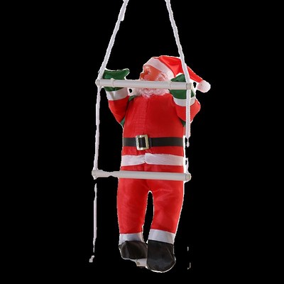 耶诞爬绳爬梯老人诞节装饰品公仔礼品耶诞树挂件橱窗商场挂饰布置