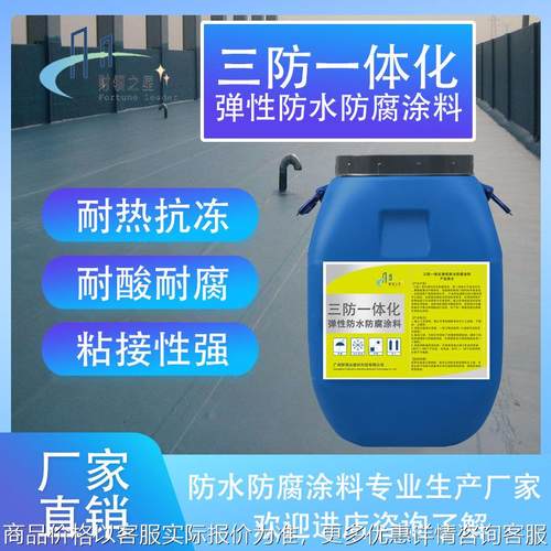 三防一体化弹性防水防腐涂料污水厂化粪池防腐蚀耐酸碱三防水涂料
