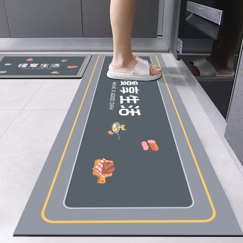 硅藻泥厨房地垫地毯家用长条吸水软垫可擦免洗止滑垫门口耐脏脚垫