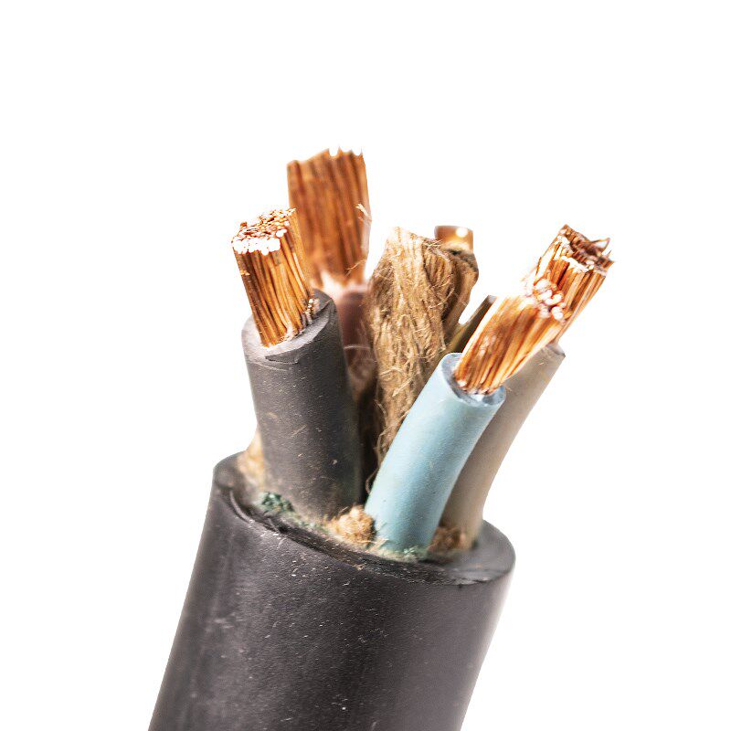 珠江国标YC/YCW橡胶软电缆线纯铜芯橡套线2/3/4/5芯10/16/25/35平