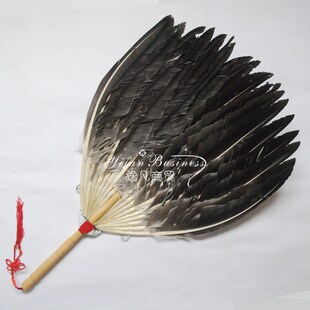 买2送1大号羽毛扇子手工扇黑色鹅毛扇蒲扇宝宝孕妇扇诸葛孔明扇