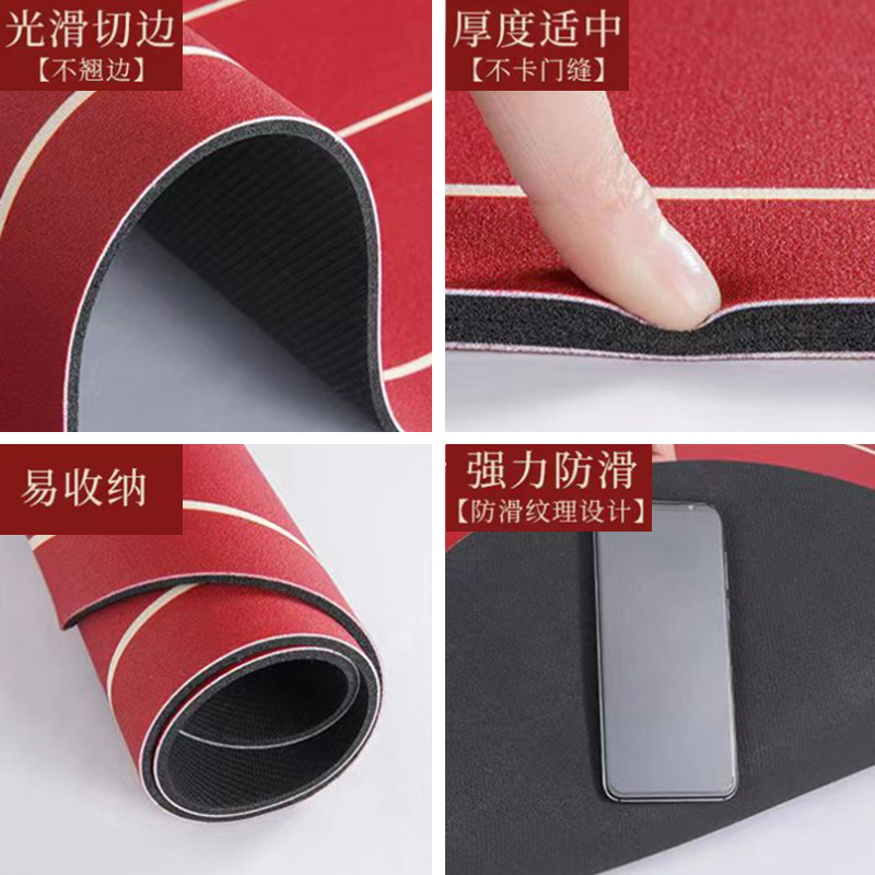 兔年地垫中式红色喜庆进门垫家用厨房卫生间门厅耐磨吸水防滑脚垫