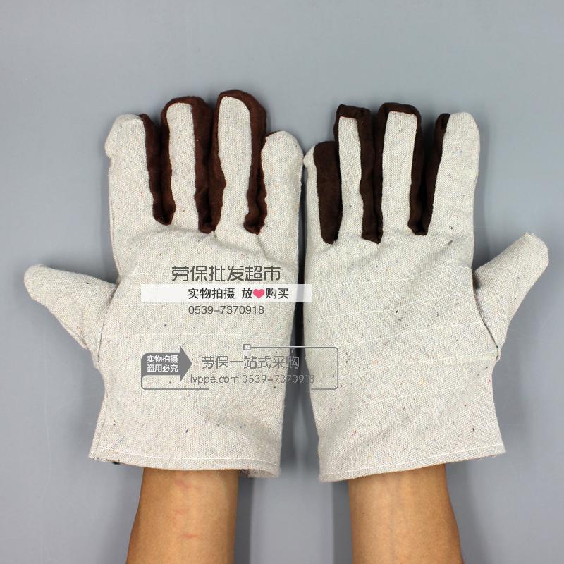 帆布手套 劳保手套 双层带里衬 防护手套 电焊手套耐磨手套包邮