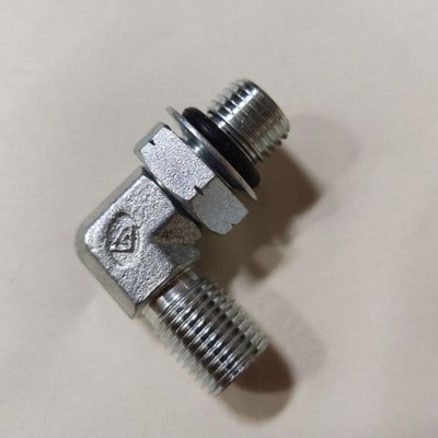 挖掘机快接配件破碎锤油缸高压油管直角90度弯头打黄油嘴接头阀块