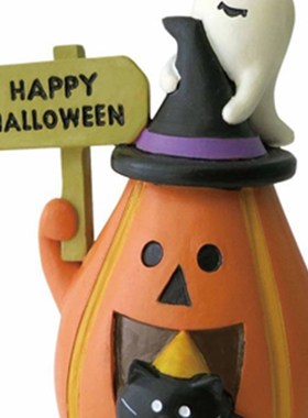 万圣节猫趴雷门白幽灵趴南瓜大老虎蛋大福蛋日式猫桌面装饰摆件