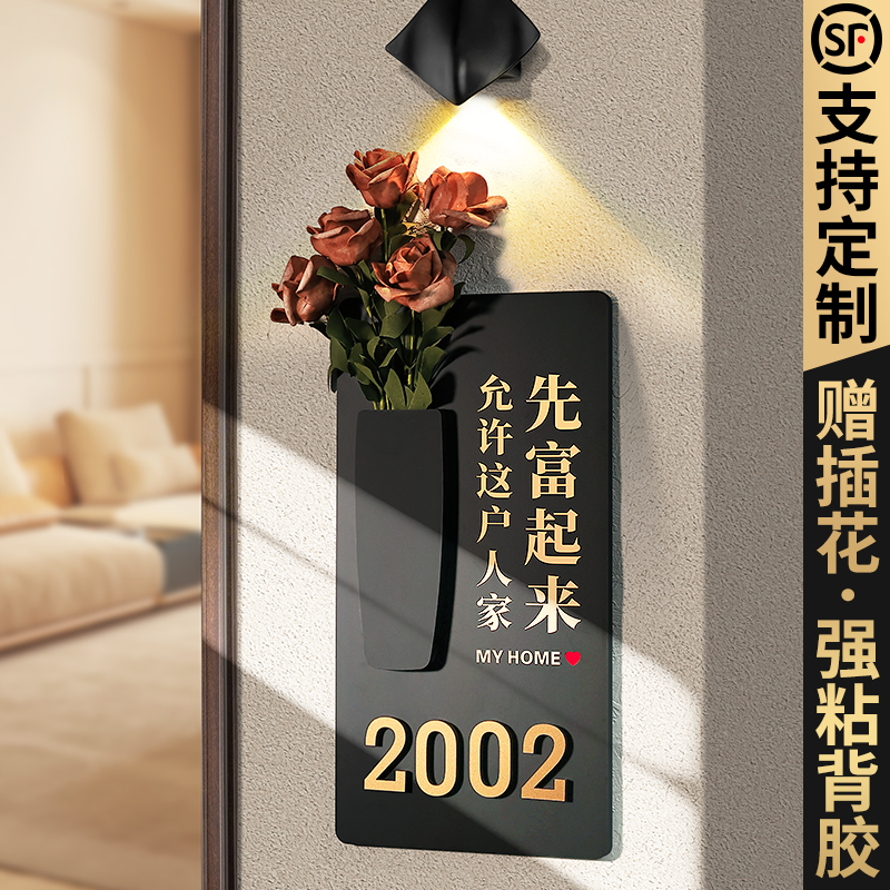 2024年新款门牌号高级感轻奢创意号码牌家用入户装饰定制酒店房间