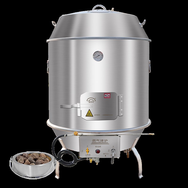 劲恒燃气烤鸭炉高温火山石烤猪炉不锈钢商用烧鸭炉不锈钢木炭烧鹅