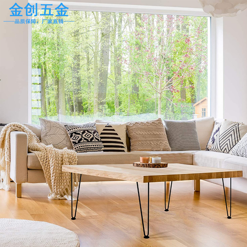 DIY桌脚支架铁艺桌子腿铁线脚茶几书桌吧台办公桌餐桌台脚桌腿