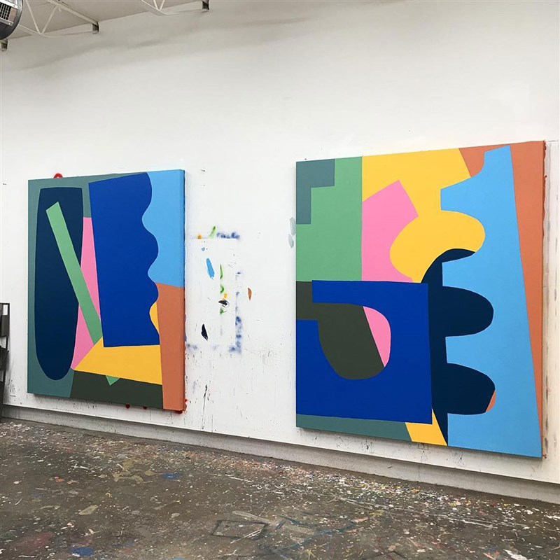 懒伞 现代几何抽象装饰画简约客厅创意色块壁画卧室小众艺术挂画图片