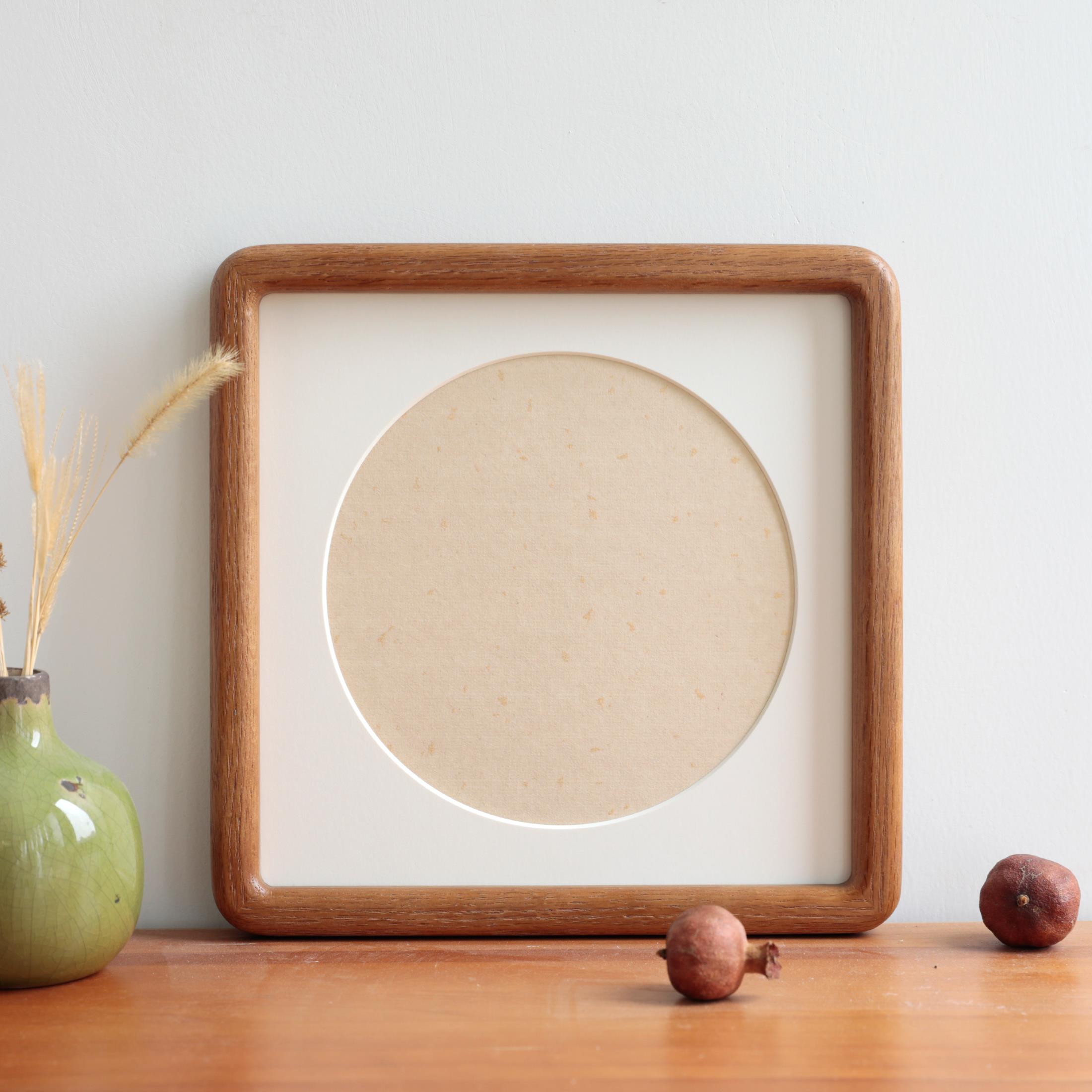 自己写书法画画正方形圆空白实木相框礼物摆台件装饰挂画框DIY