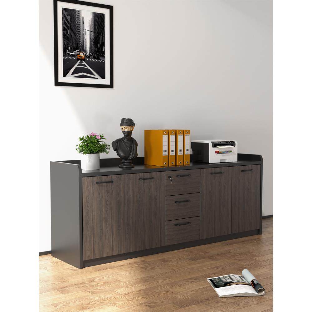 矮柜办公室办公柜子文件柜木会议室茶水柜隔断柜带锁储物柜打印机