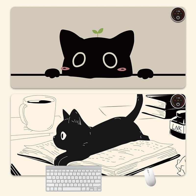 加热鼠标垫超大发热学生书桌电脑暖桌垫办公室桌面暖手电热垫冬天