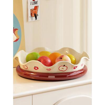 水果盘客厅茶几家用高端精致高颜值艺术感轻奢简约双层零食收纳盘