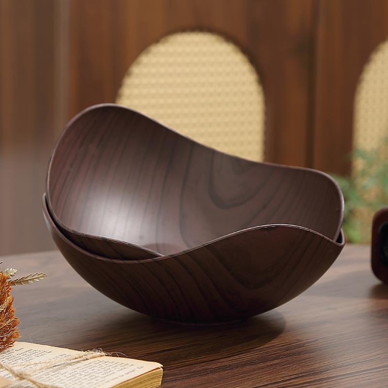 仿木纹水果盘客厅家用零食干果摆放盘收纳盘2025新款高颜值糖果盘