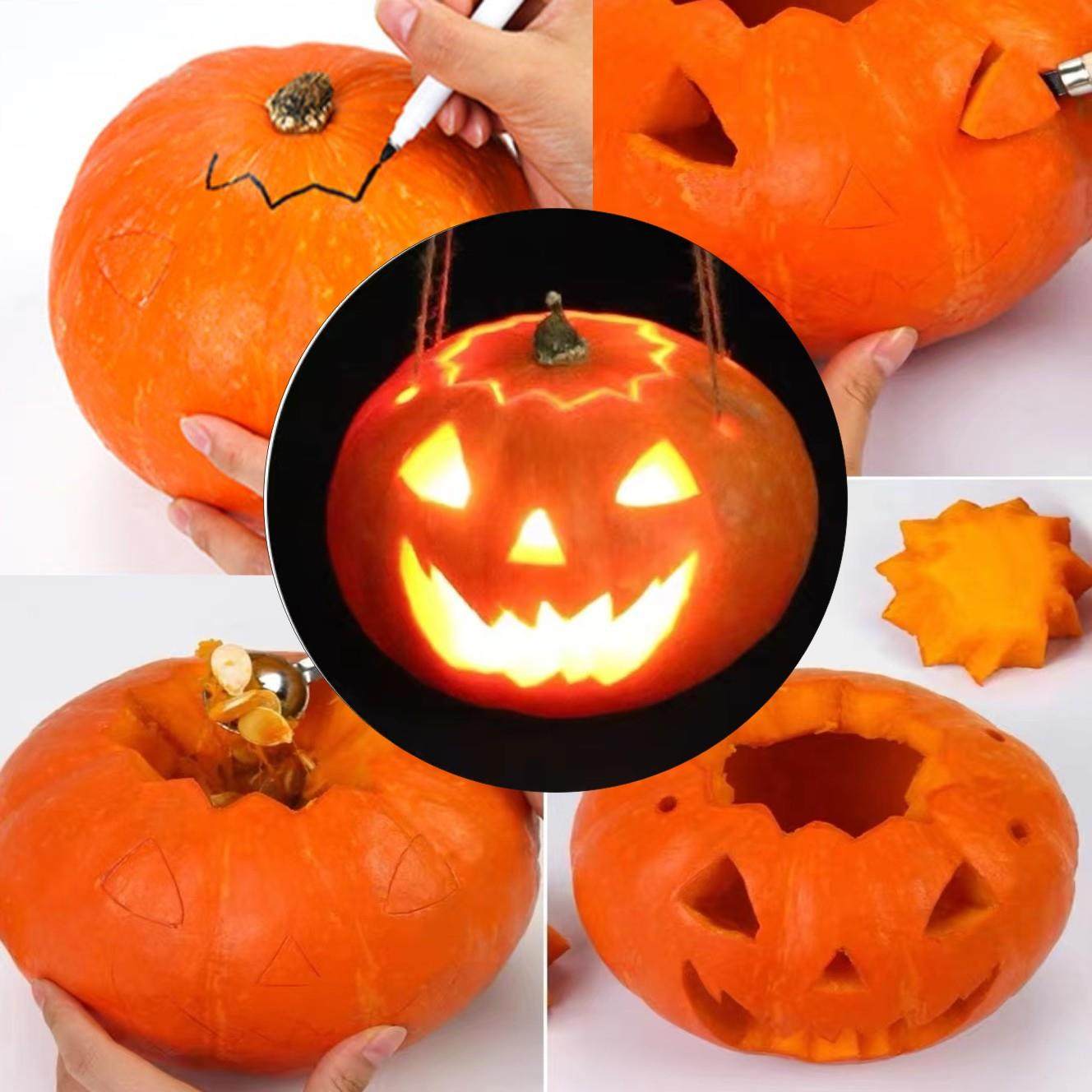装饰万圣节南瓜灯幼儿园儿童节装饰diy雕刻南瓜工具包亲子活动