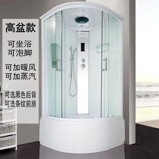 封闭式 整体浴室淋浴房弧扇形隔断钢化玻璃浴室家用一体式 洗澡房