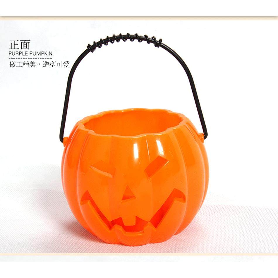 万圣节手提南瓜桶声控发光南瓜灯鬼节南瓜篮子儿童舞会装饰品道具