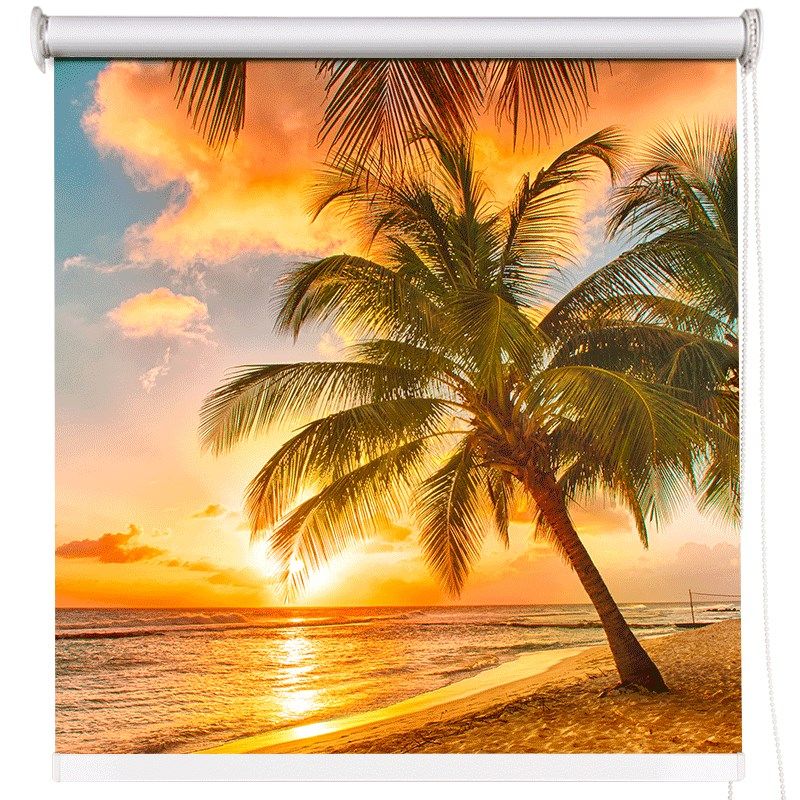 致尚高印图海岸风景色卷帘遥控电动升降窗帘遮光卧室创明定制,居家布艺,卷帘,淘宝优惠券,粉丝福利购,淘宝优惠卷