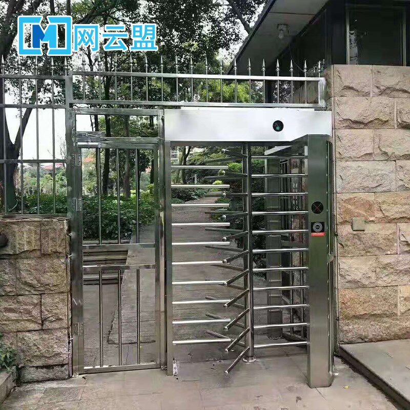 网云盟工地全高转闸系统人行通道十字闸全高闸人脸识别刷卡门禁
