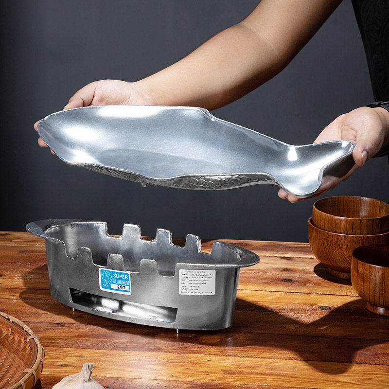 泰式饭厅特色餐厨具烤鱼盘家用烤鱼炉干锅蜡烛底部加热型餐具鱼盘,厨房/烹饪用具,烧烤炉,淘宝优惠券,粉丝福利购,淘宝优惠卷