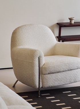 gdo格度汉堡休闲椅客厅阳台卧室单人沙发椅设计师羊羔绒靠背椅