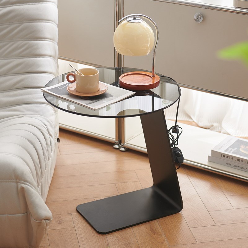 钢化玻璃边几意式客厅家用小户型沙发角几阳台茶桌高级创意小茶几