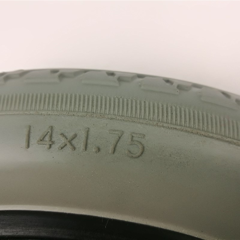 鱼跃轮椅车原装配件14*1.75寸后轮H032C/H056C免充气实心轮毂轮胎