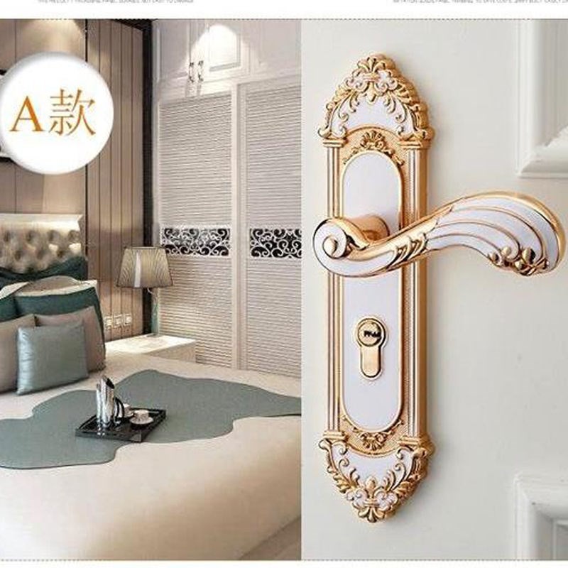 锁子门锁家用室内卧室房间欧式实木门锁静音通用型五金锁具门把手