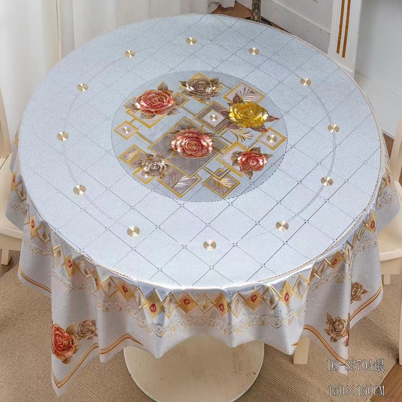 米方圆两用桌布防水防油免洗纱线布艺台布C