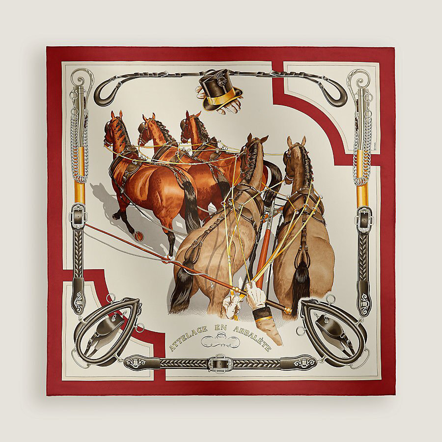 弩式牵引马具90cm丝巾100%桑蚕丝