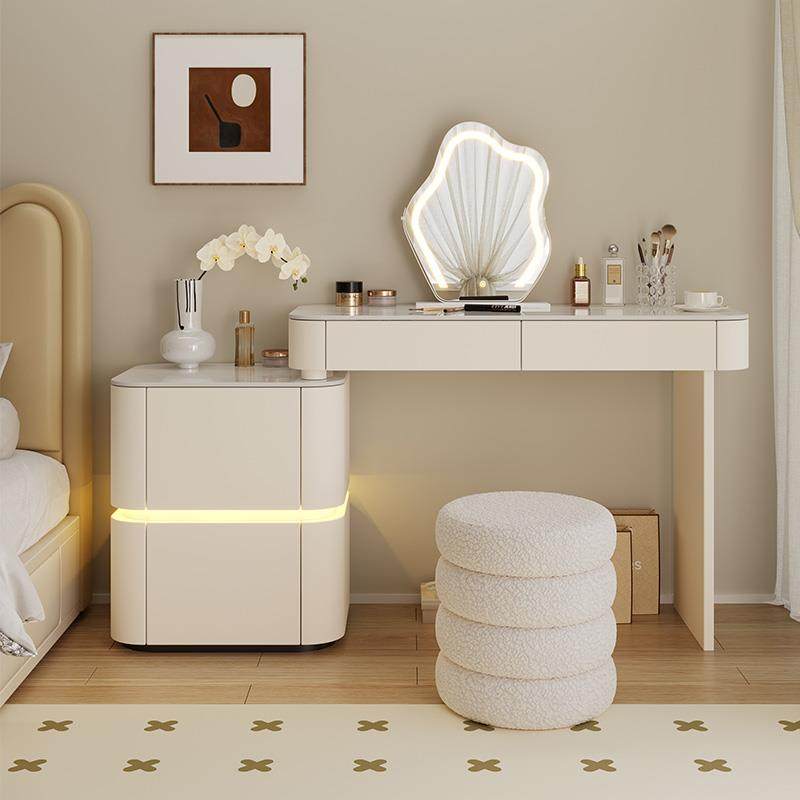 2024新款实木梳妆台卧室现代简约奶油风化妆桌收纳柜一体极窄30cm,住宅家具,梳妆台/桌,淘宝优惠券,粉丝福利购,淘宝优惠卷