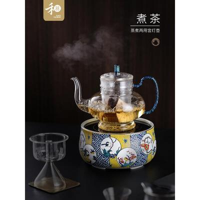 禾器凤尾宫灯壶玻璃煮茶壶家用高档耐高温陈皮老白茶蒸茶烧水壶