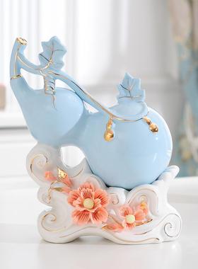 葫芦摆设陶瓷摆件装饰品电视酒柜送礼玄关客厅卧室房间简约艺术品