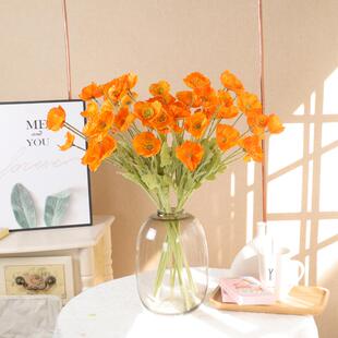 虞美人假花仿真花摆设罂粟花束家居装饰客厅餐桌电视柜摆件插花