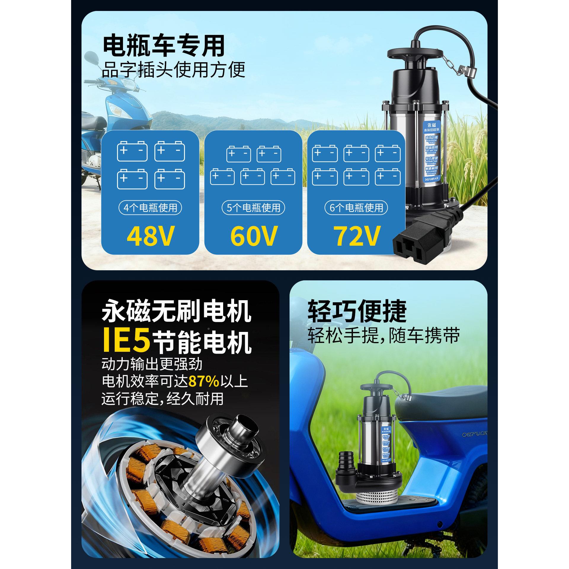 大泵业直元流大流量高扬ZQX电车潜水泵瓶ZQ程X国标全铜轻便不锈钢