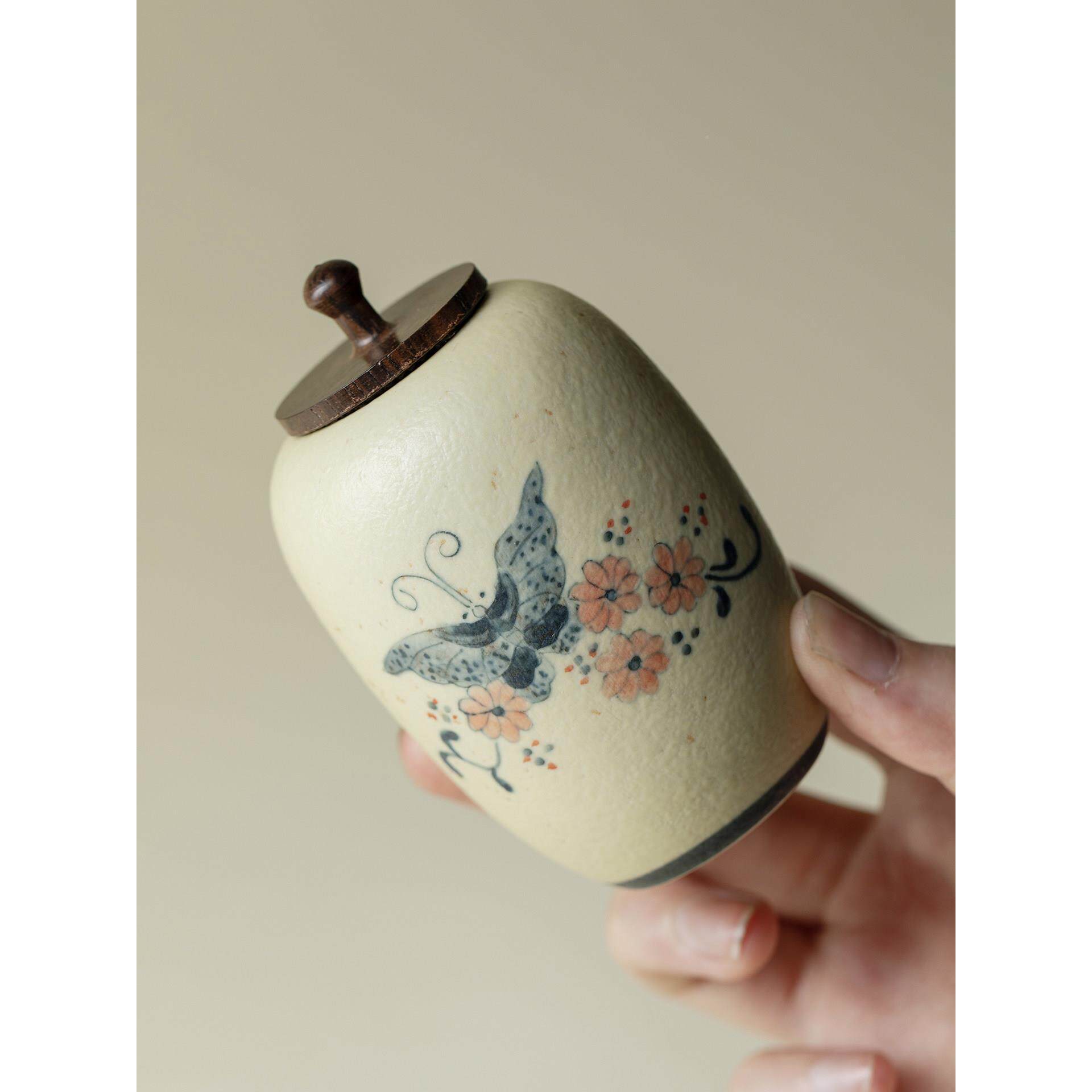 日作青花燧石手封绘祥20250613云茶罐陶瓷密罐便式茶小迷携你罐储