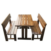 全实木桌椅大排档田园餐桌面馆户外饭桌烧烤小吃店酒吧组合桌椅