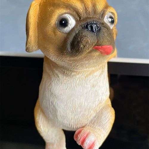 可爱小狗小猪花园装饰摆件庭院阳台吊篮盆鱼缸电脑显示屏趴缸挂件