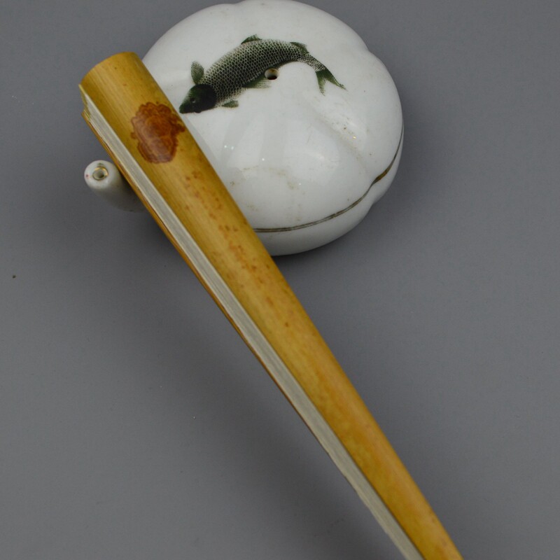 收藏礼品扇子天然斑竹福建红湘妃竹扇骨七寸22方秋扇文玩摺扇蜡底