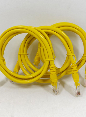 成品网线包邮电信路由原配机制跳线路由器黄色超五类1米2米3米5米