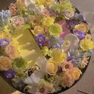 水果鲜花花盒花束包装盒插花礼盒惊喜盒子爱心空盒圆形抱抱桶瑰花
