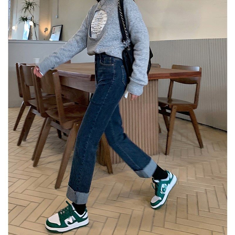 大码毛边牛仔裤女春季2025梨形身材胖mm高腰显瘦宽松卷边直筒长裤,女装/女士精品,大码裤装,淘宝优惠券,粉丝福利购,淘宝优惠卷