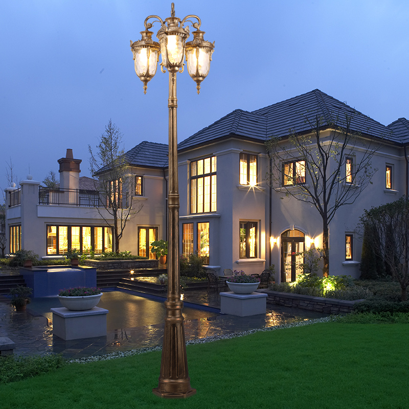 欧式庭院灯花园路灯室外小区防水led草坪灯3米超亮户外景观高杆灯