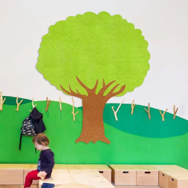 教室墙面毛毡板枝繁茂密大树造型立体功能墙贴可做照片墙装饰自粘
