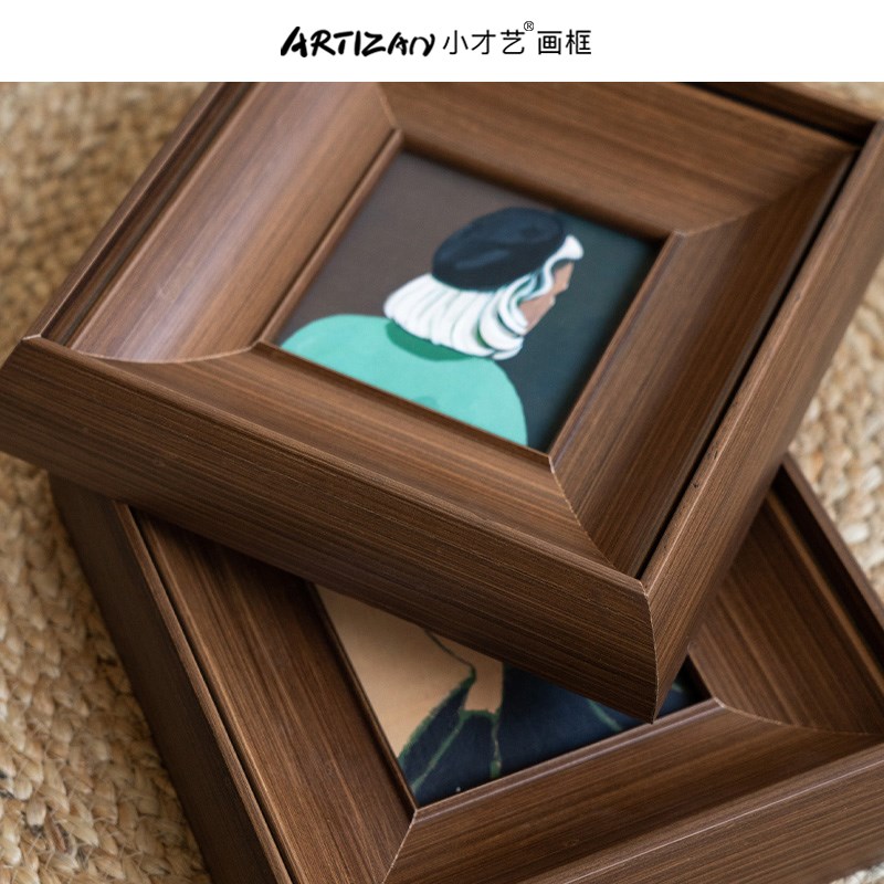 可定制尺寸画框装裱中古实木相框挂墙复古油画外框字画拼图空框